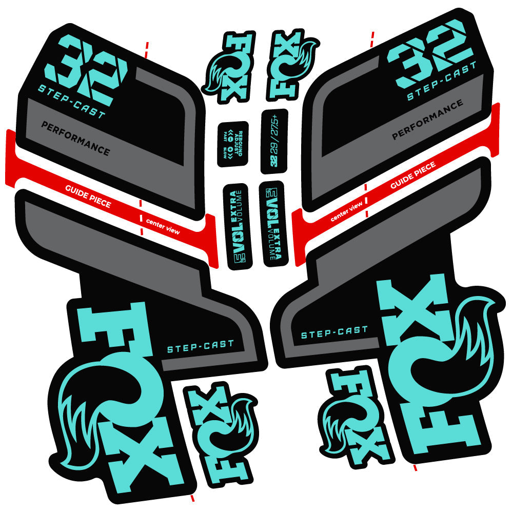 Autocollant Fox 32 Step Cast Performance 2022, Vélo Fourche, Vinyle sticker