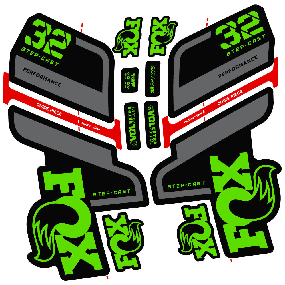 Autocollant Fox 32 Step Cast Performance 2022, Vélo Fourche, Vinyle sticker