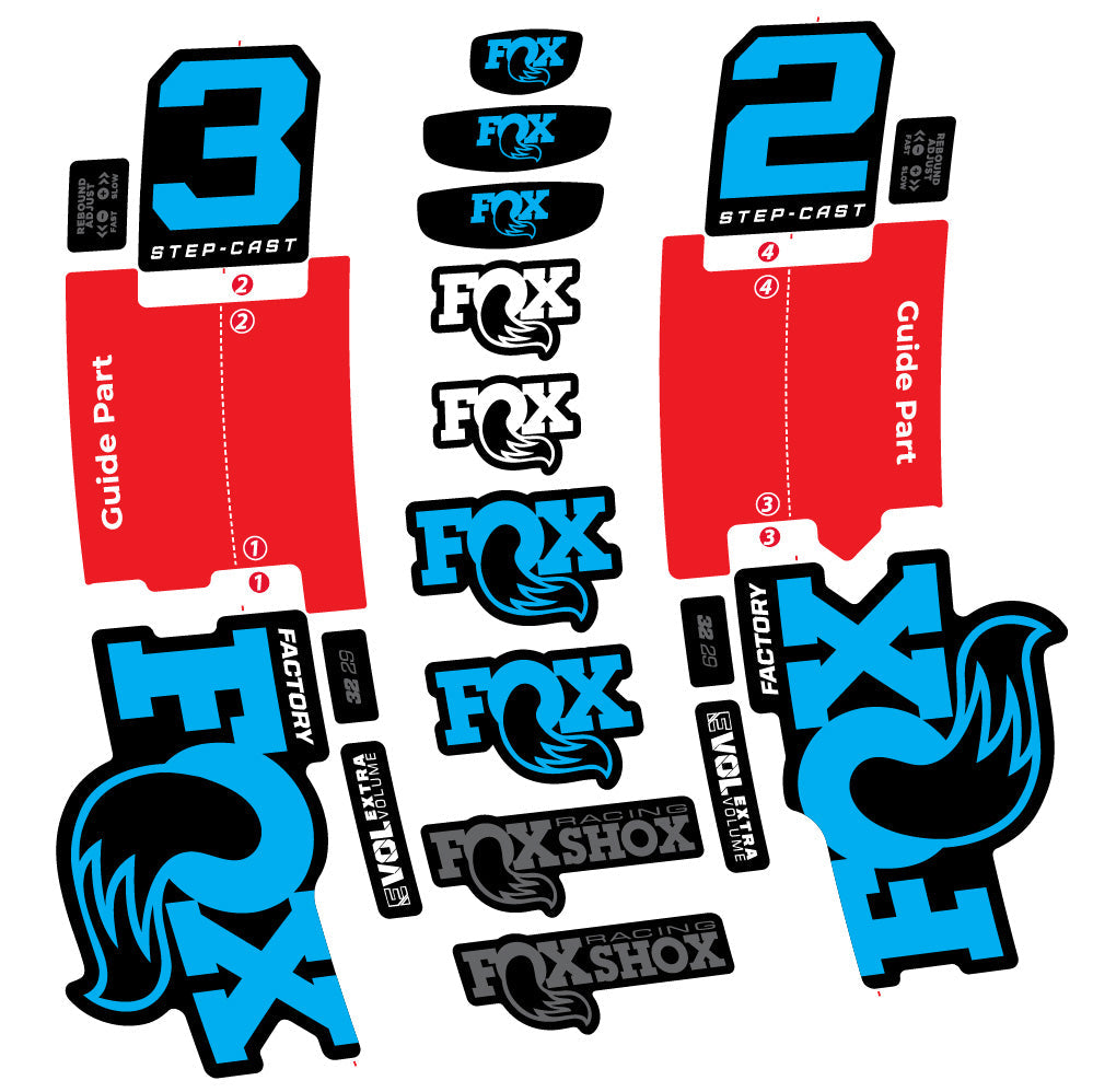Autocollant Fox 32 Step-Cast Factory 2 2025, Fourche 29, Autocollant Vélo vinyle