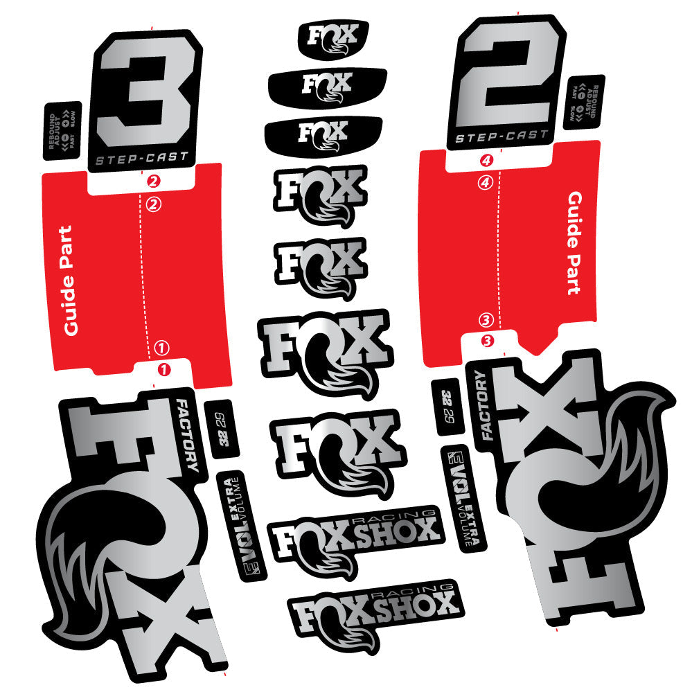 Autocollant Fox 32 Step-Cast Factory 2 2025, Fourche 29, Autocollant Vélo vinyle