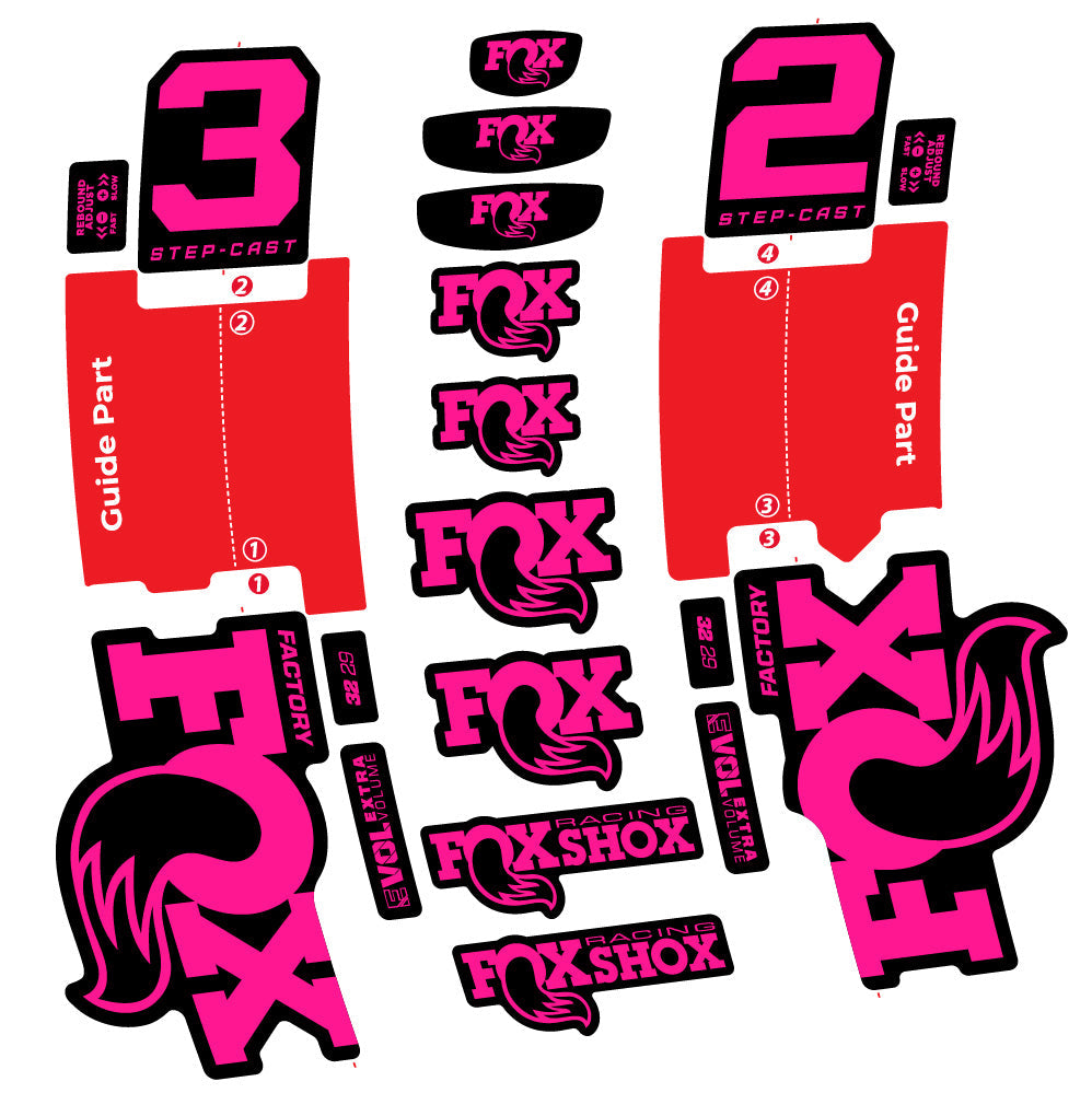 Autocollant Fox 32 Step-Cast Factory 2 2025, Fourche 29, Autocollant Vélo vinyle