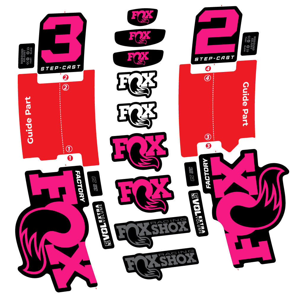 Autocollant Fox 32 Step-Cast Factory 2 2025, Fourche 29, Autocollant Vélo vinyle