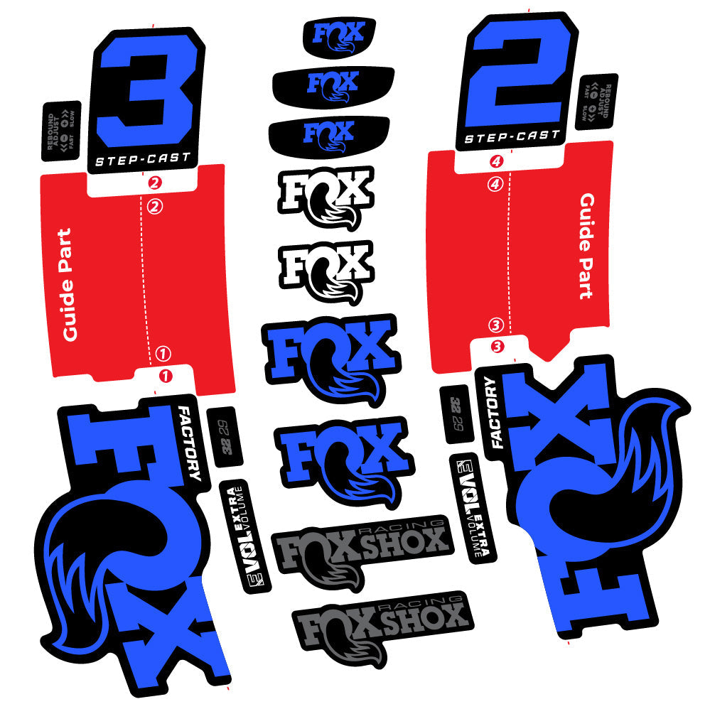 Autocollant Fox 32 Step-Cast Factory 3 2025, Fourche 29, Autocollant Vélo vinyle