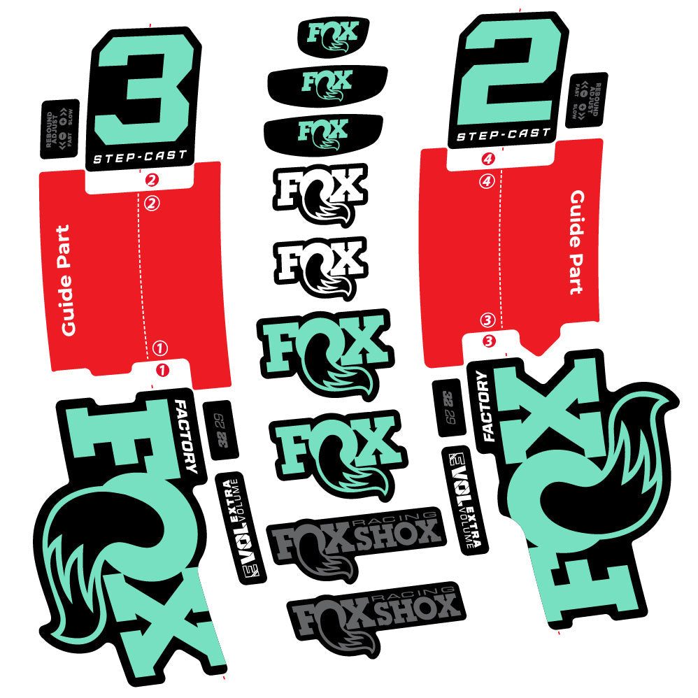 Autocollant Fox 32 Step-Cast Factory 3 2025, Fourche 29, Autocollant Vélo vinyle