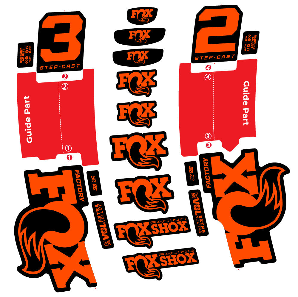 Autocollant Fox 32 Step-Cast Factory 3 2025, Fourche 29, Autocollant Vélo vinyle