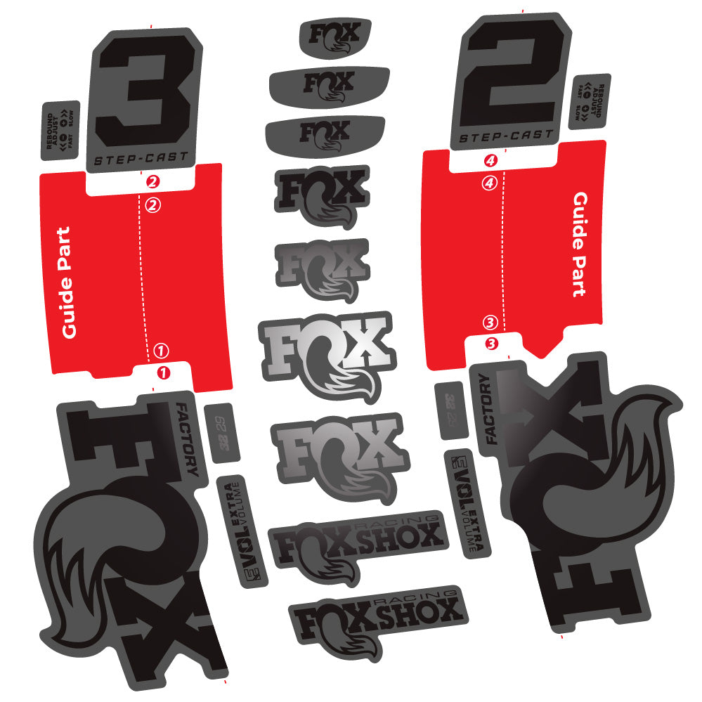 Autocollant Fox 32 Step-Cast Factory 3 2025, Fourche 29, Autocollant Vélo vinyle