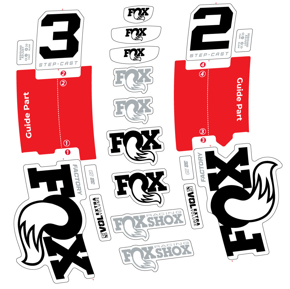 Autocollant Fox 32 Step-Cast Factory 2025, Fourche 29, Autocollant Vélo vinyle