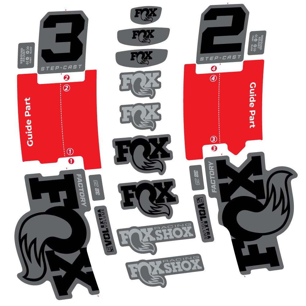 Autocollant Fox 32 Step-Cast Factory 2025, Fourche 29, Autocollant Vélo vinyle