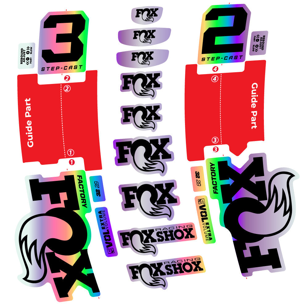 Autocollant Fox 32 Step-Cast Factory 2025, Fourche 29, Autocollant Vélo vinyle