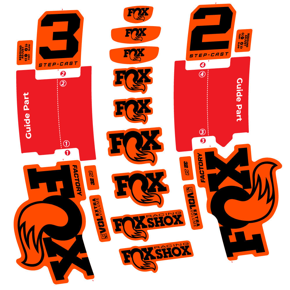Autocollant Fox 32 Step-Cast Factory 2025, Fourche 29, Autocollant Vélo vinyle