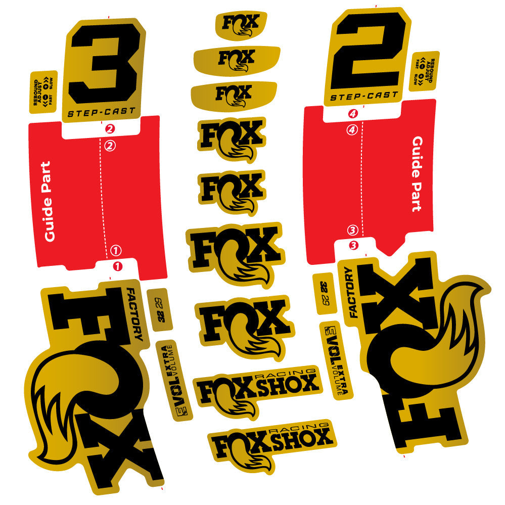 Autocollant Fox 32 Step-Cast Factory 2025, Fourche 29, Autocollant Vélo vinyle