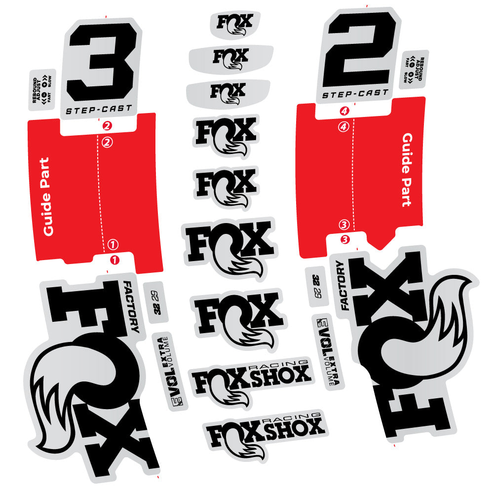 Autocollant Fox 32 Step-Cast Factory 2025, Fourche 29, Autocollant Vélo vinyle