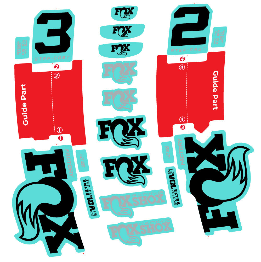 Autocollant Fox 32 Step-Cast Factory 2025, Fourche 29, Autocollant Vélo vinyle