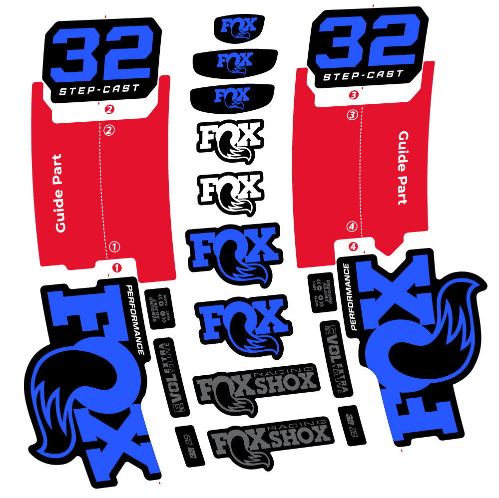 Autocollant Fox 32 Step-Cast Performance 2025, Fourche 29, Autocollant Vélo vinyle