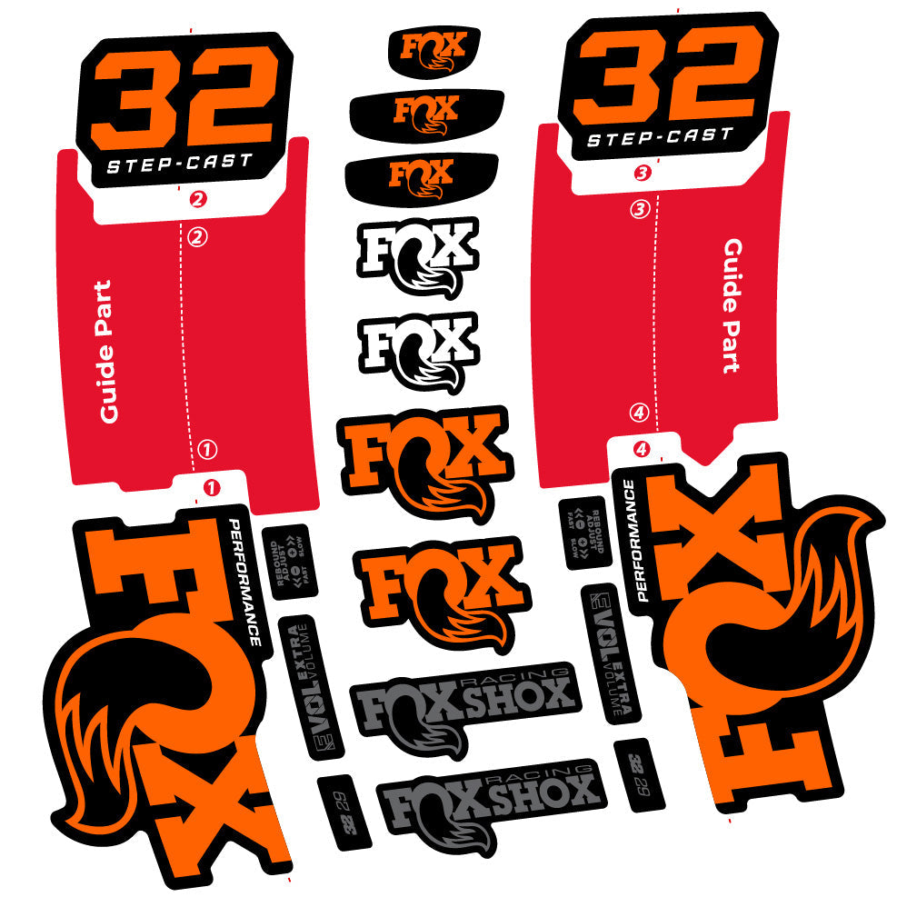Autocollant Fox 32 Step-Cast Performance 2025, Fourche 29, Autocollant Vélo vinyle