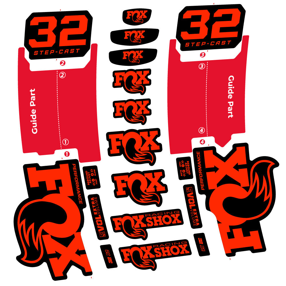 Autocollant Fox 32 Step-Cast Performance 2025, Fourche 29, Autocollant Vélo vinyle