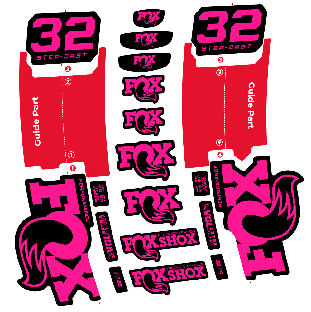 Autocollant Fox 32 Step-Cast Performance 2025, Fourche 29, Autocollant Vélo vinyle