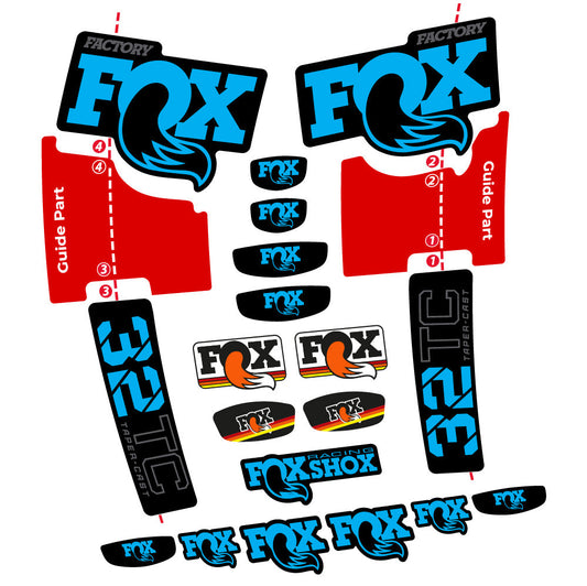 Autocollant Fox 32 Taper Cast Factory, Fourche 29, Autocollant Vélo vinyle