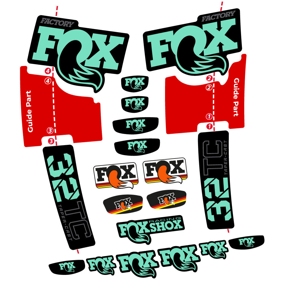 Autocollant Fox 32 Taper Cast Factory, Fourche 29, Autocollant Vélo vinyle