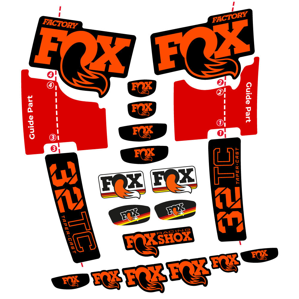 Autocollant Fox 32 Taper Cast Factory, Fourche 29, Autocollant Vélo vinyle