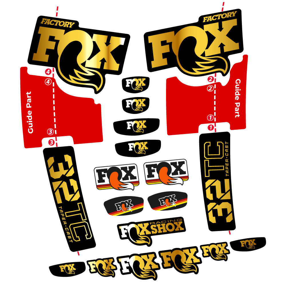 Autocollant Fox 32 Taper Cast Factory, Fourche 29, Autocollant Vélo vinyle