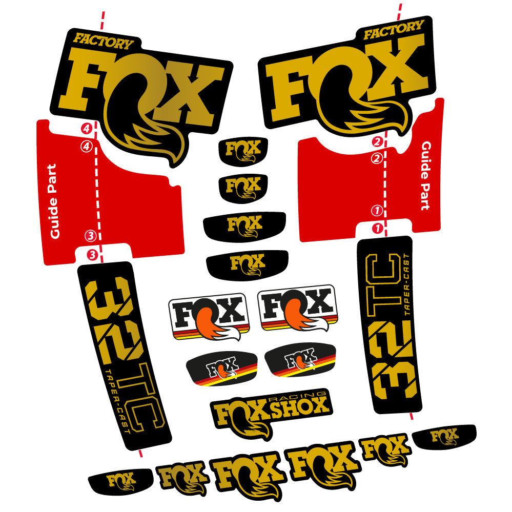 Autocollant Fox 32 Taper Cast Factory, Fourche 29, Autocollant Vélo vinyle
