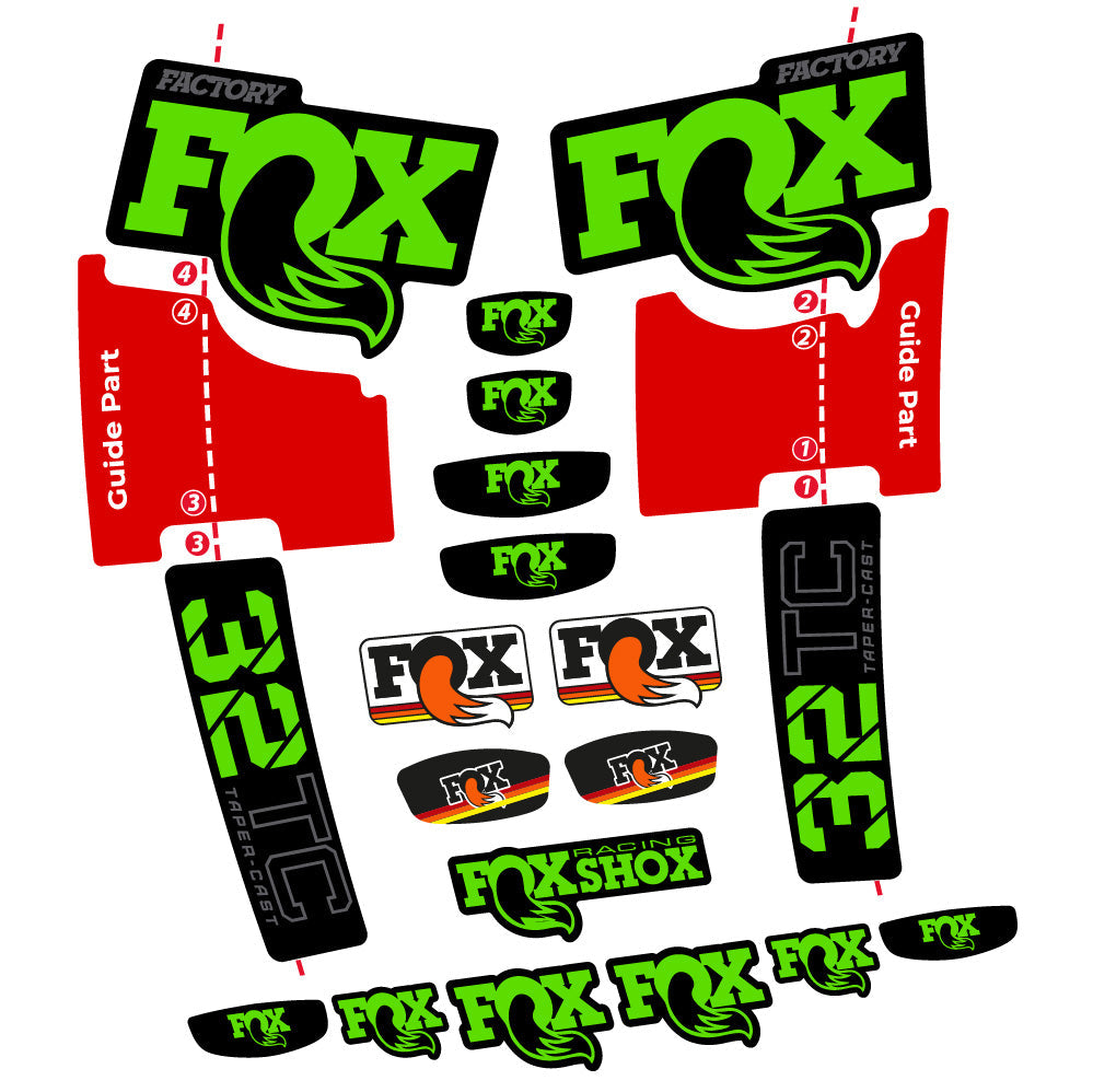 Autocollant Fox 32 Taper Cast Factory, Fourche 29, Autocollant Vélo vinyle