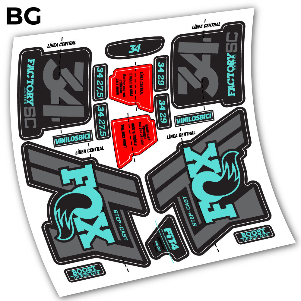 Autocollant Fox 34 Step Cast 2019, Autocollant vinyle Vélo Fourche