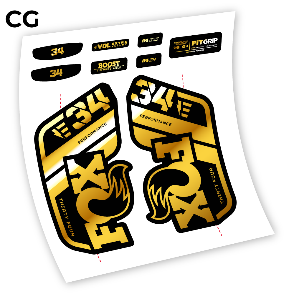 Autocollant, Fox 34 E-Vélo 2021 Stickers, Autocollant Vélo Fourche Vinyle