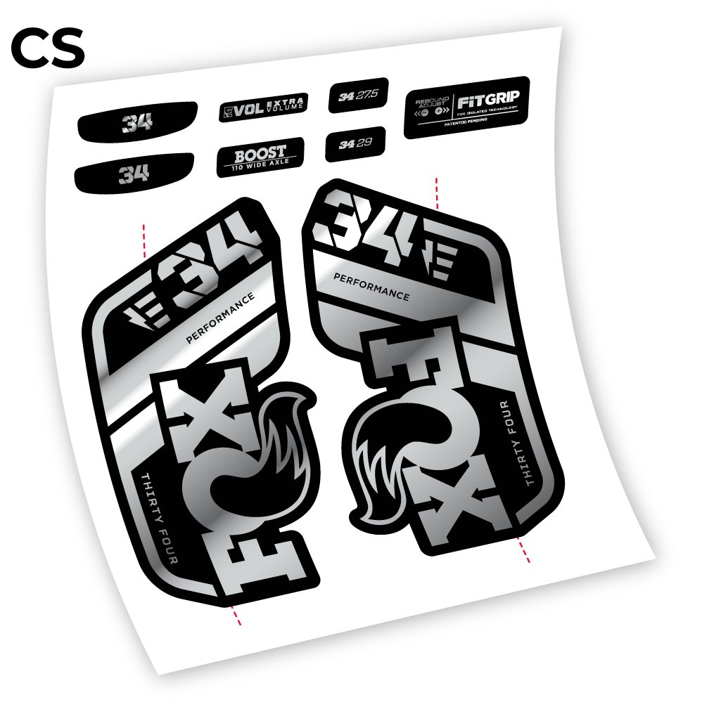 Autocollant, Fox 34 E-Vélo 2021 Stickers, Autocollant Vélo Fourche Vinyle