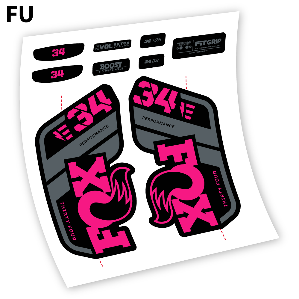 Autocollant, Fox 34 E-Vélo 2021 Stickers, Autocollant Vélo Fourche Vinyle