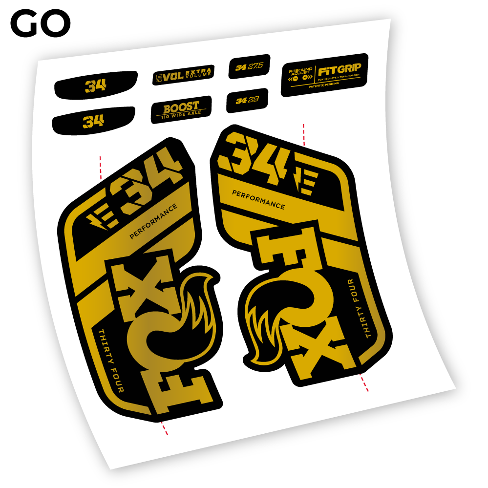 Autocollant, Fox 34 E-Vélo 2021 Stickers, Autocollant Vélo Fourche Vinyle