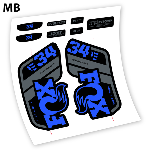 Autocollant, Fox 34 E-Vélo 2021 Stickers, Autocollant Vélo Fourche Vinyle