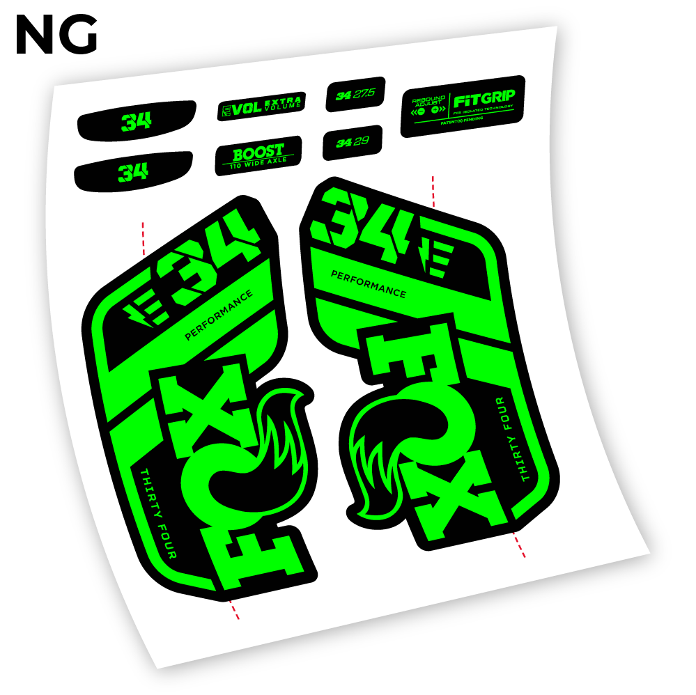 Autocollant, Fox 34 E-Vélo 2021 Stickers, Autocollant Vélo Fourche Vinyle