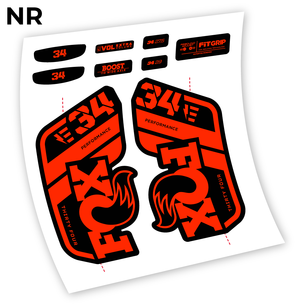 Autocollant, Fox 34 E-Vélo 2021 Stickers, Autocollant Vélo Fourche Vinyle