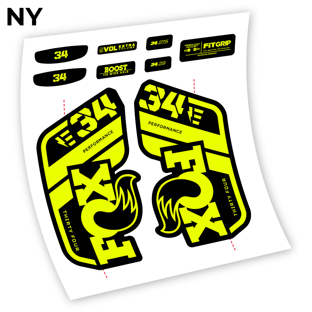 Autocollant, Fox 34 E-Vélo 2021 Stickers, Autocollant Vélo Fourche Vinyle