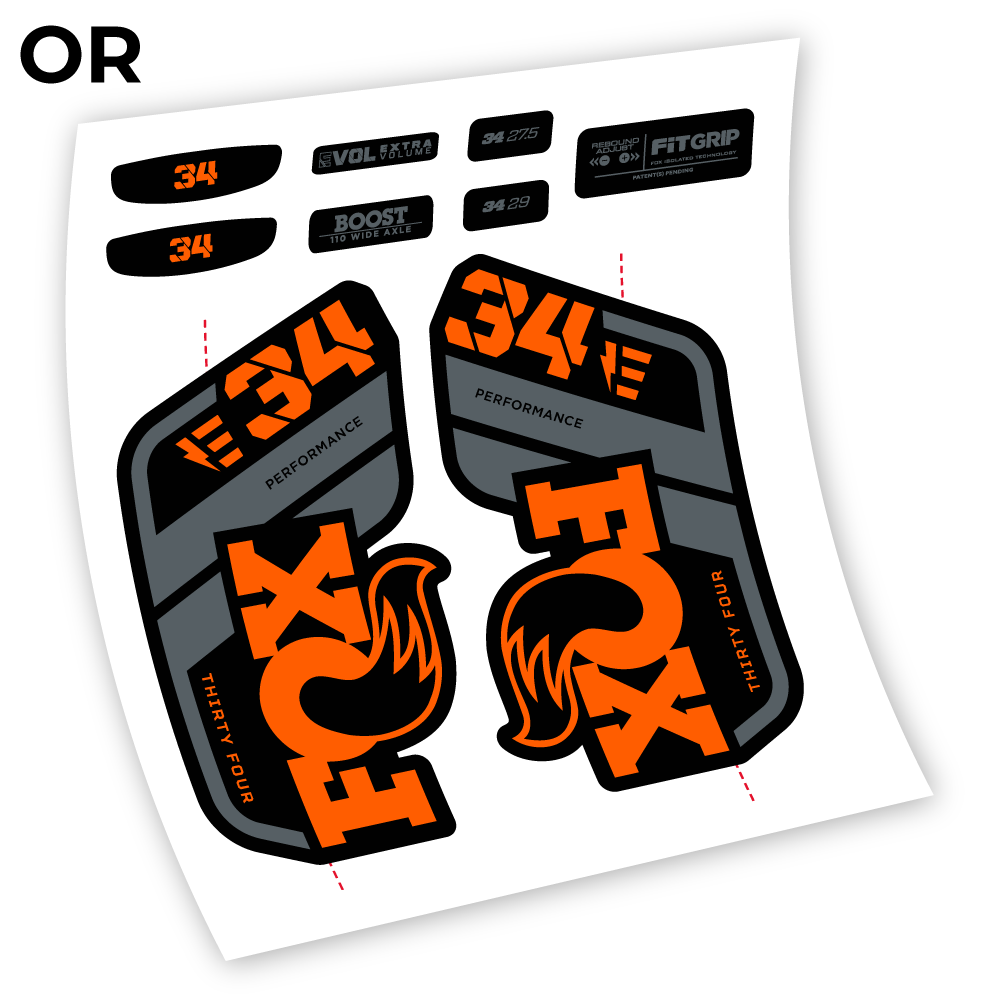 Autocollant, Fox 34 E-Vélo 2021 Stickers, Autocollant Vélo Fourche Vinyle