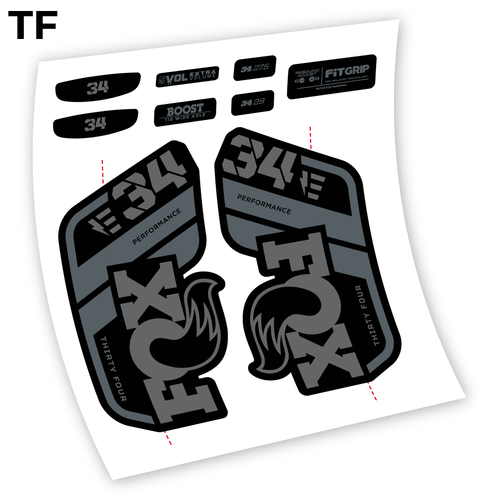 Autocollant, Fox 34 E-Vélo 2021 Stickers, Autocollant Vélo Fourche Vinyle