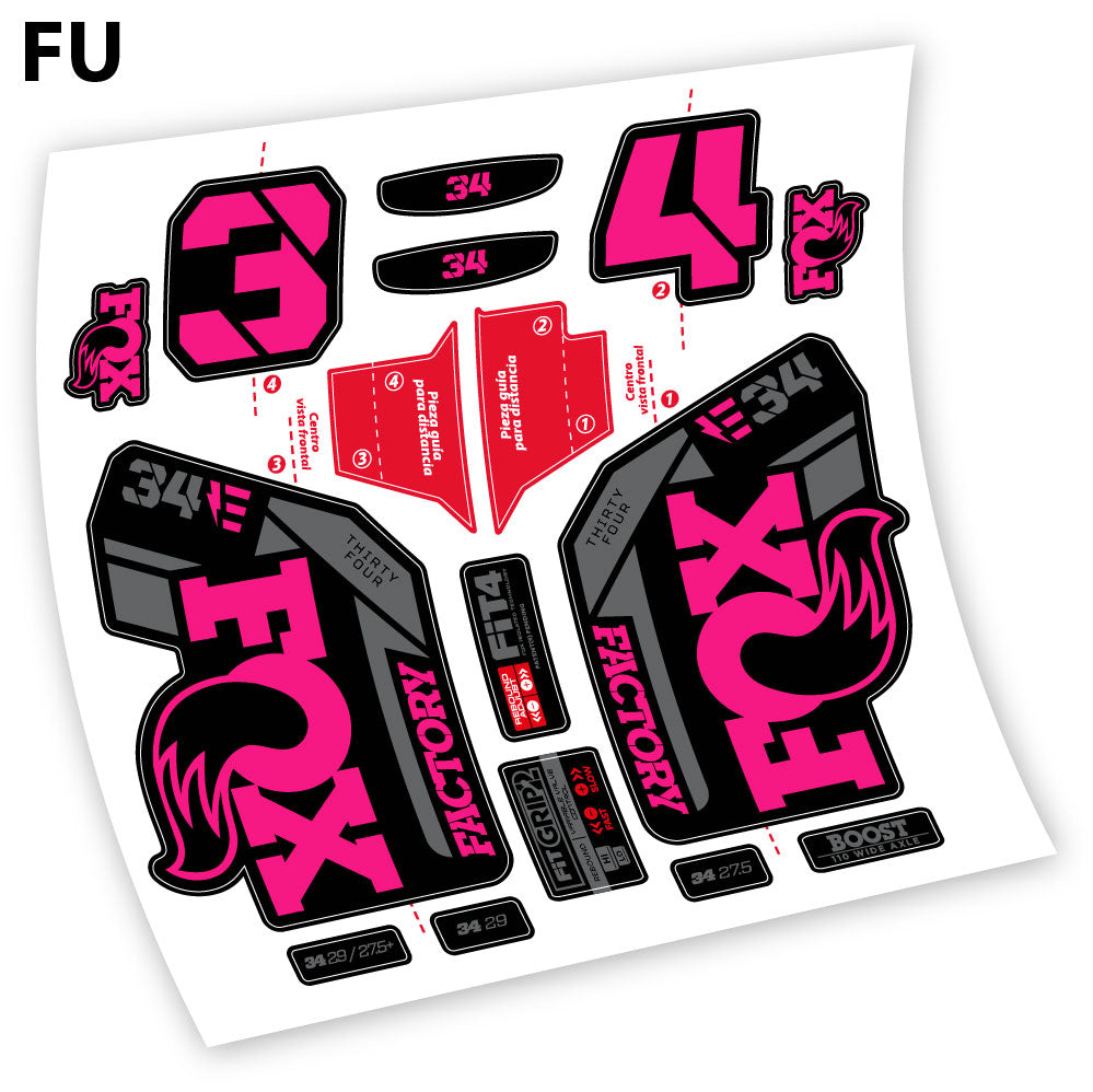 Autocollant, Fox 34 Factory E-Vélo 2021 Stickers, Autocollant Vélo Fourche Vinyle