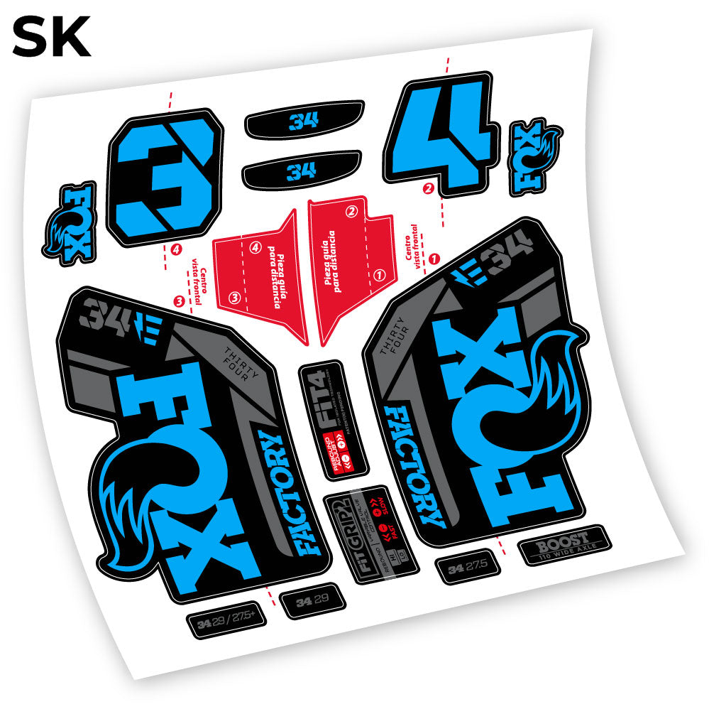 Autocollant, Fox 34 Factory E-Vélo 2021 Stickers, Autocollant Vélo Fourche Vinyle
