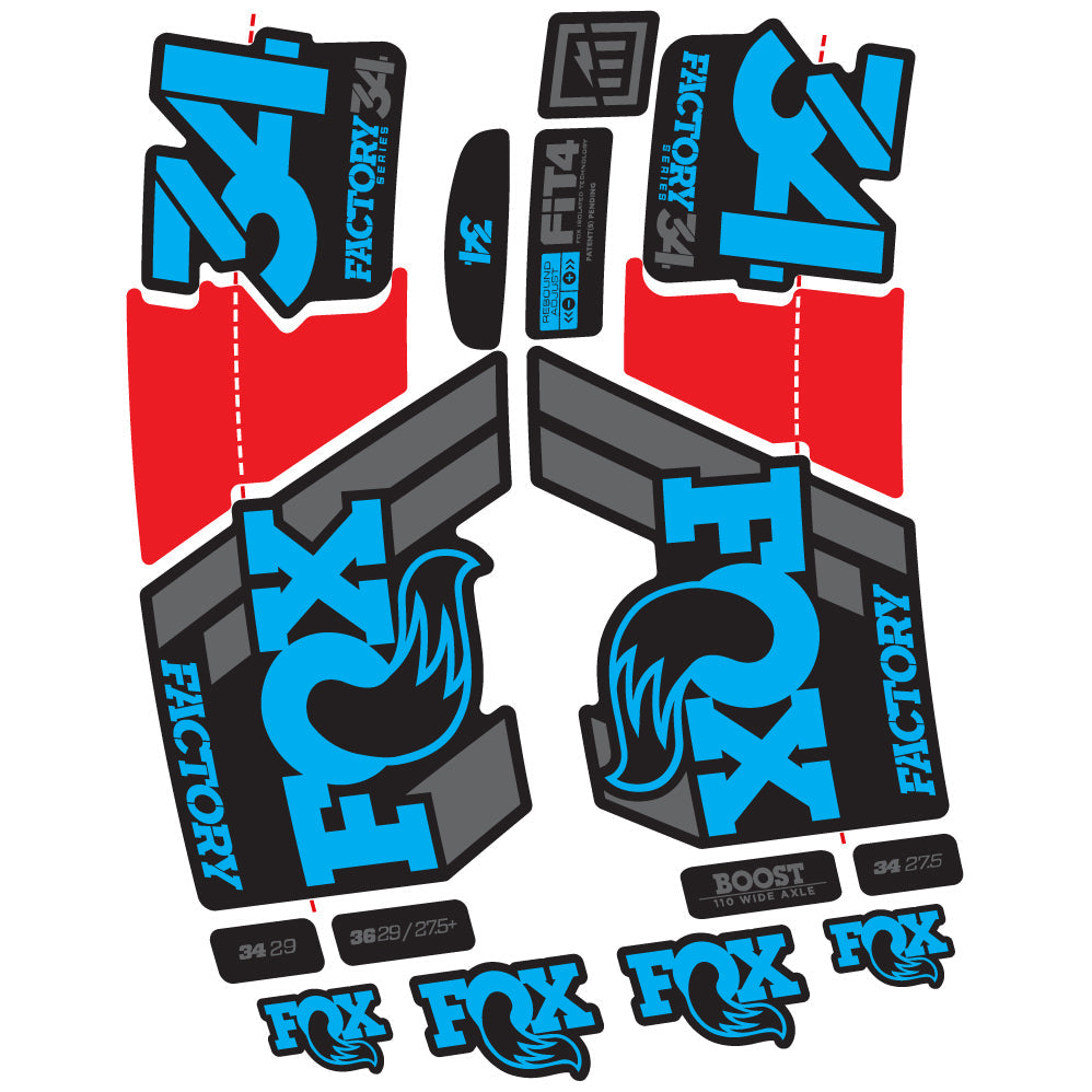 Autocollant Fox 34 Factory 2019 Vélo Fourche vinyle autocollant
