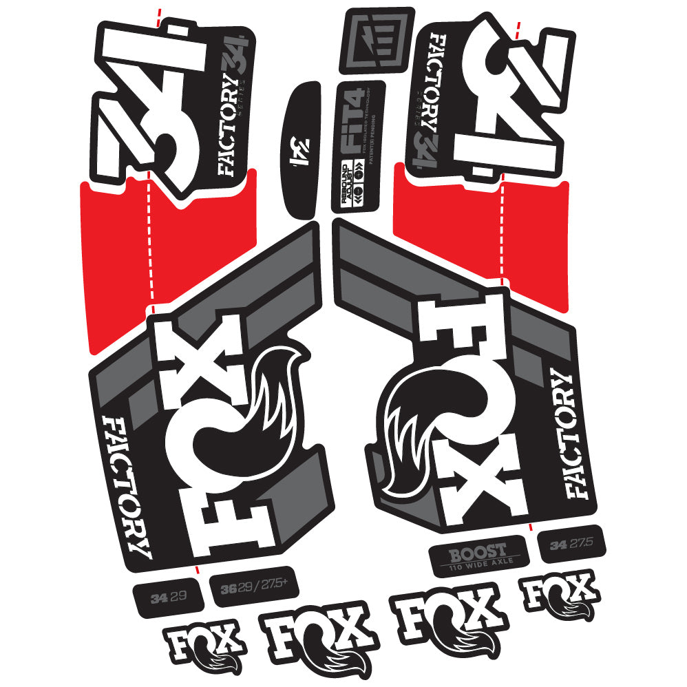 Autocollant Fox 34 Factory 2019 Vélo Fourche vinyle autocollant