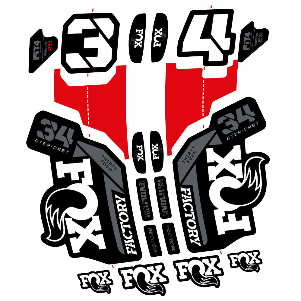 Autocollant Fox 34 SC Factory 2021, Fourche 29, Autocollant Vélo vinyle