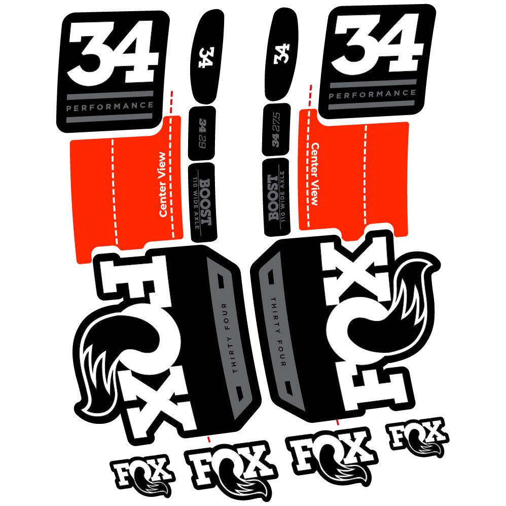 Autocollant Fox 34 Performance 2019 Vélo Fourche vinyle autocollant