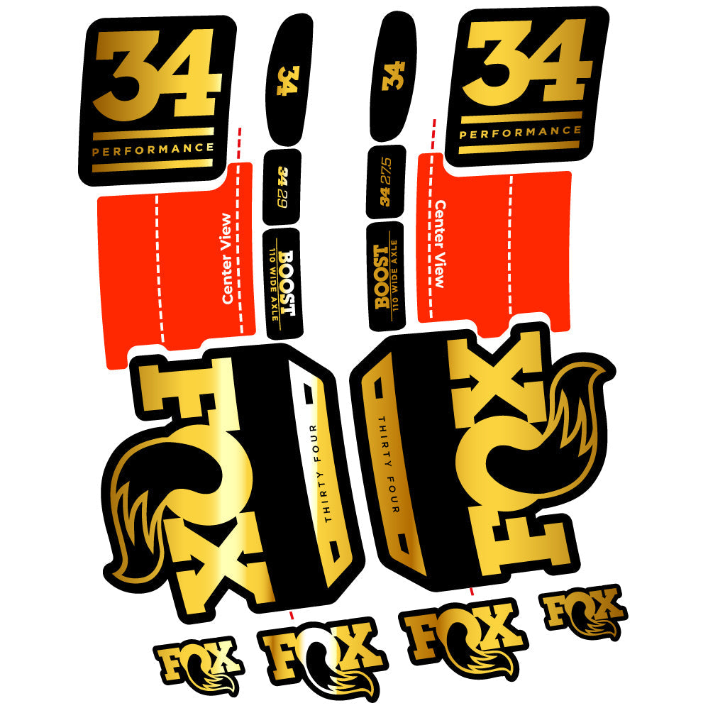 Autocollant Fox 34 Performance 2019 Vélo Fourche vinyle autocollant
