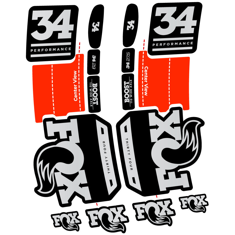 Autocollant Fox 34 Performance 2019 Vélo Fourche vinyle autocollant