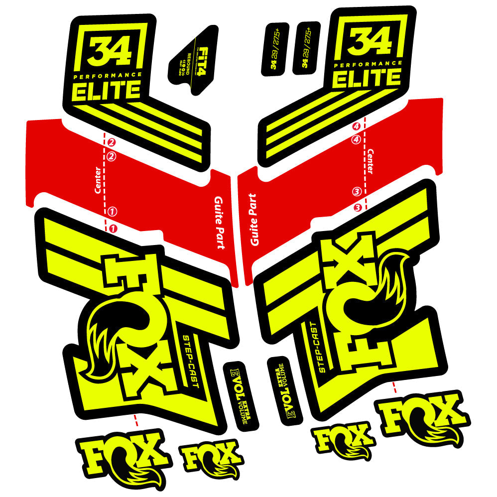 Autocollant Fox 34 Performance Elite 2019-20, Vélo Fourche, Autocollant Vinyle