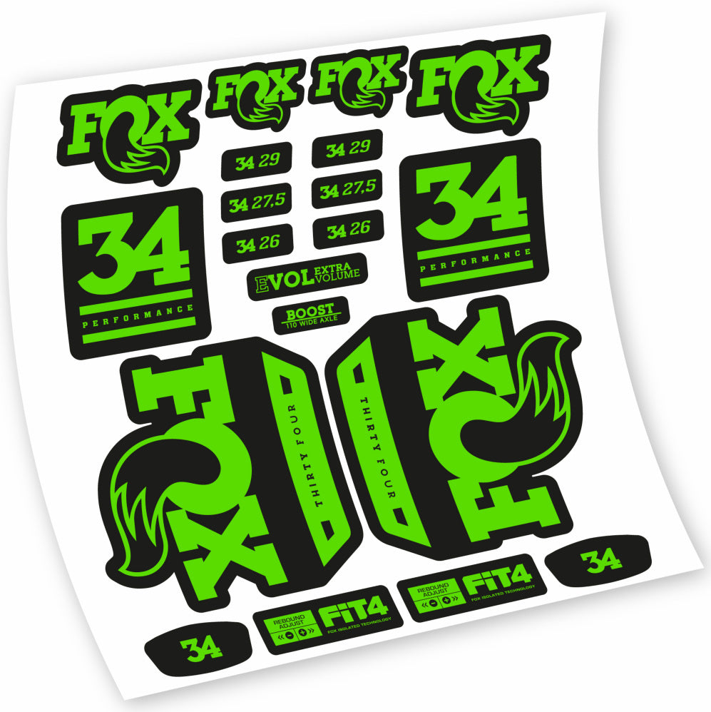 Autocollant Fox 34 Performance 2018, Fourche 29, Autocollant Vélo vinyle