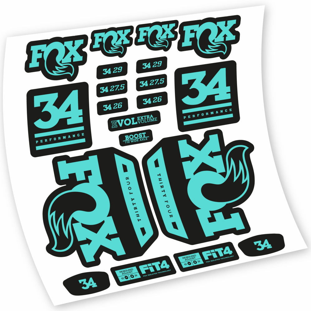 Autocollant Fox 34 Performance 2018, Fourche 29, Autocollant Vélo vinyle
