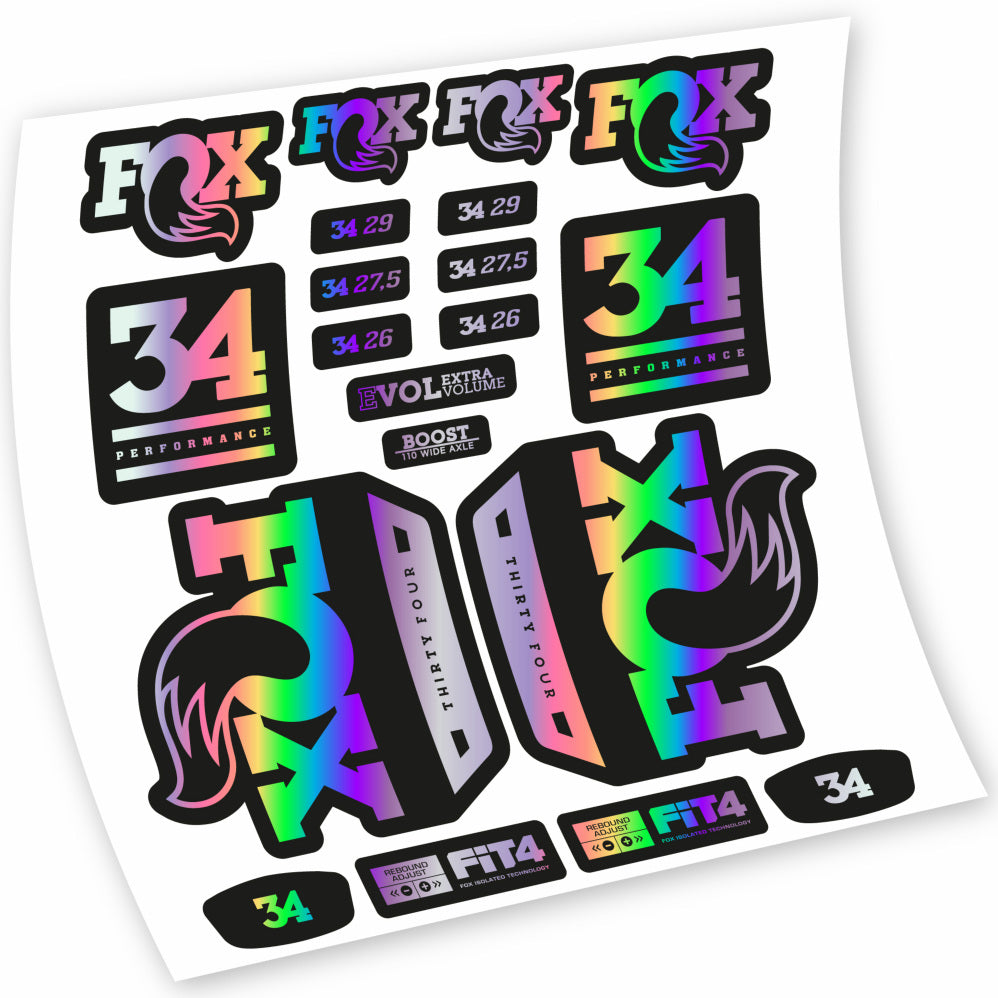 Autocollant Fox 34 Performance 2018, Fourche 29, Autocollant Vélo vinyle